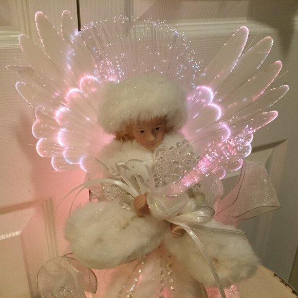 12" Target Fiber Optic Angel TREE TOPPER Color Changing Wings BEAUTIFUL & CLEAN! - Picture 8 of 12